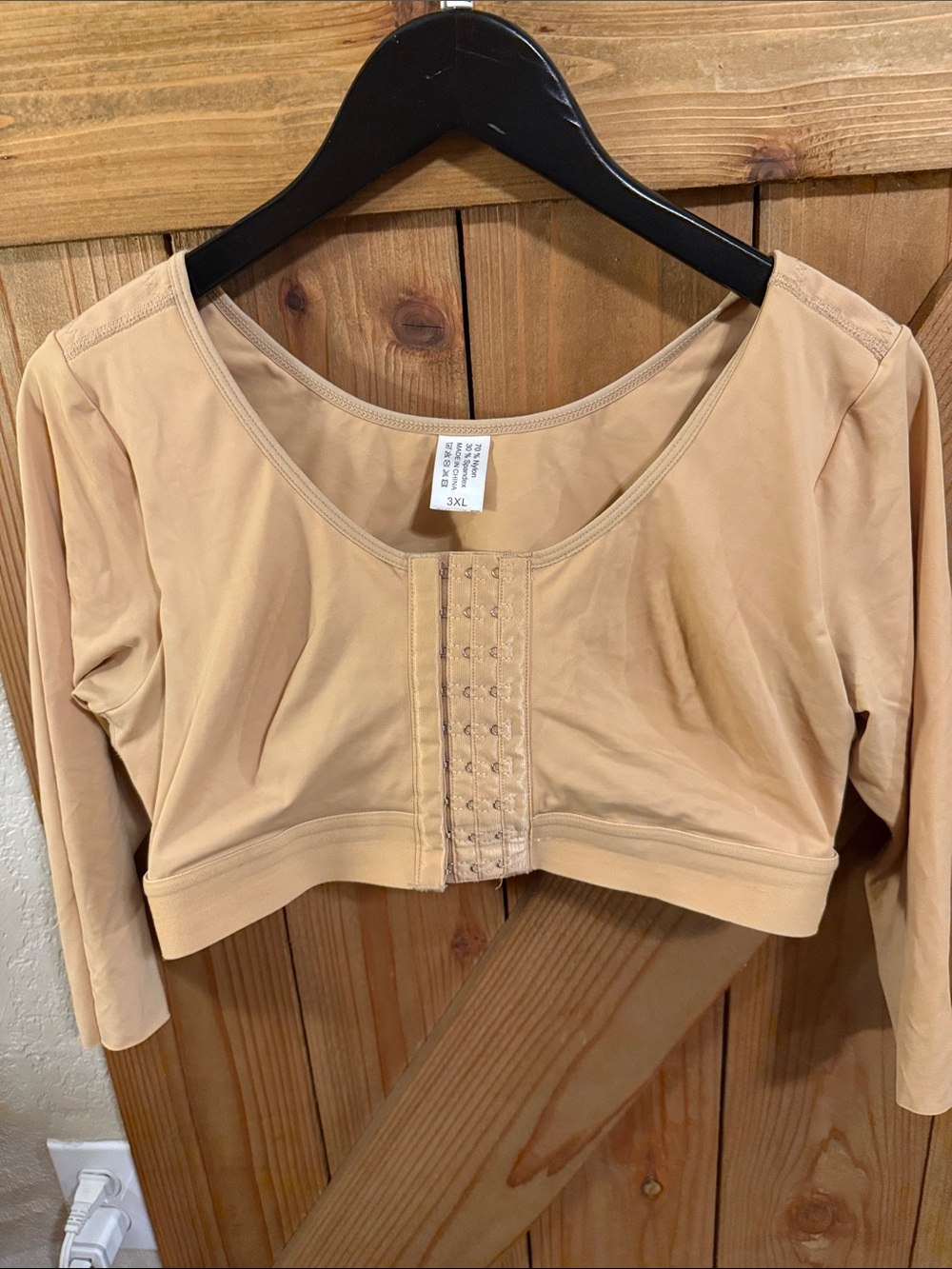Nude Front‑Closure post surgical Long Sleeve Support/Compression Top